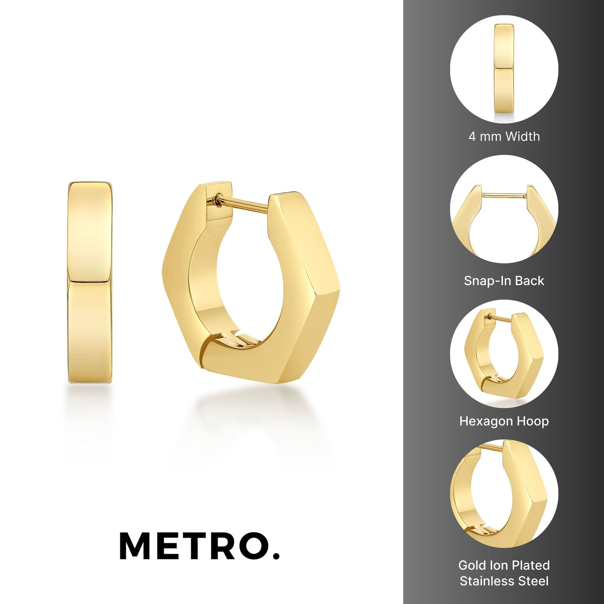 Hexagon Hoop Earrings