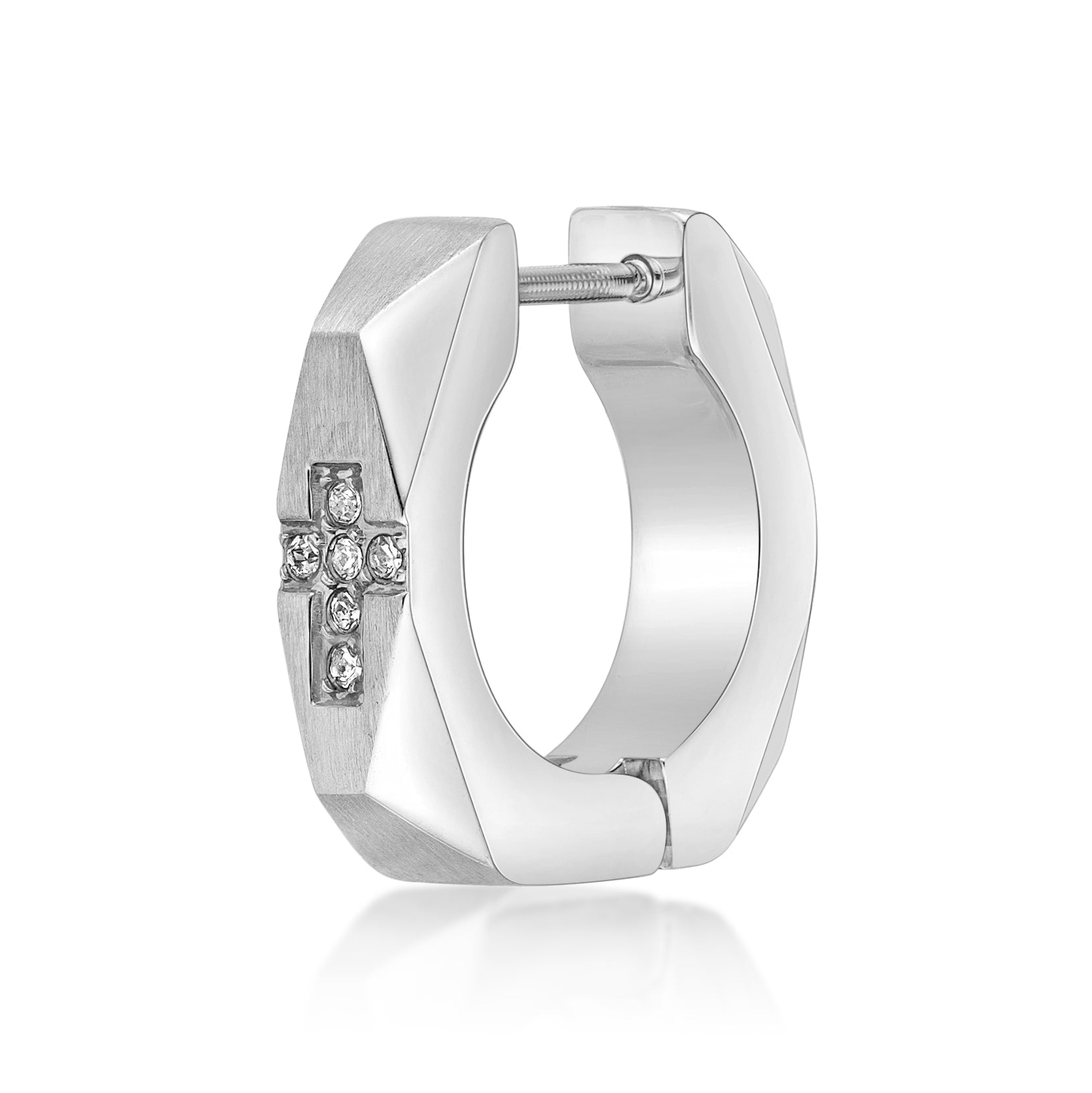 Cross Cubic Zirconia Hoop Earrings