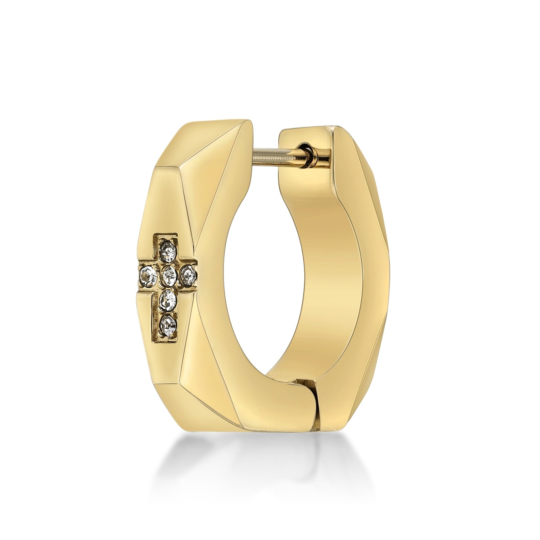 Cross Cubic Zirconia Hoop Earrings