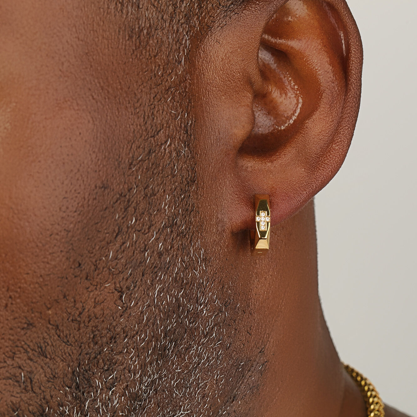 Cross Cubic Zirconia Hoop Earrings