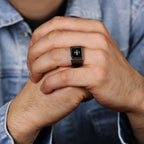 Matte Gray Statement Ring