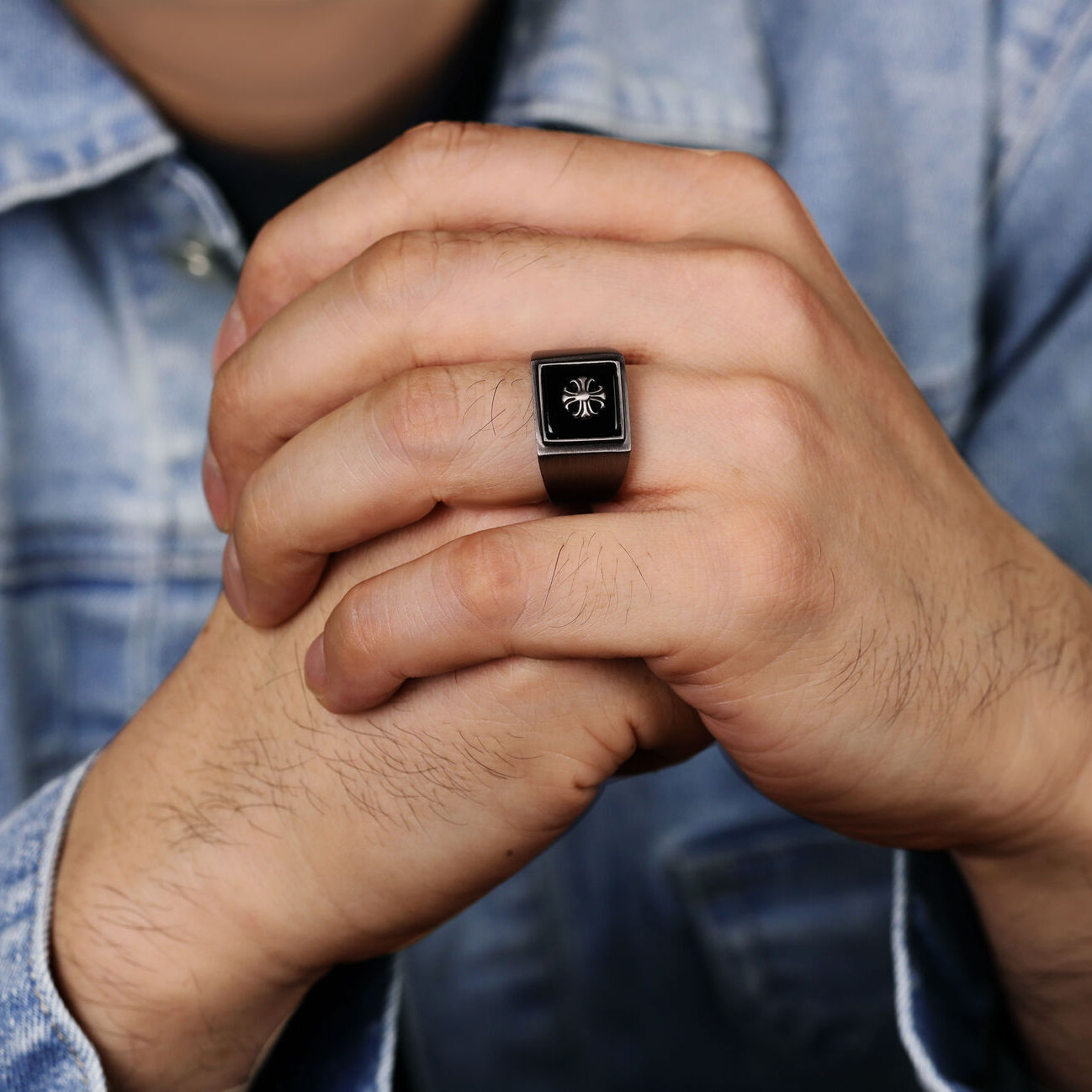 Matte Gray Statement Ring