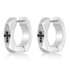 Cross Cubic Zirconia Hoop Earrings