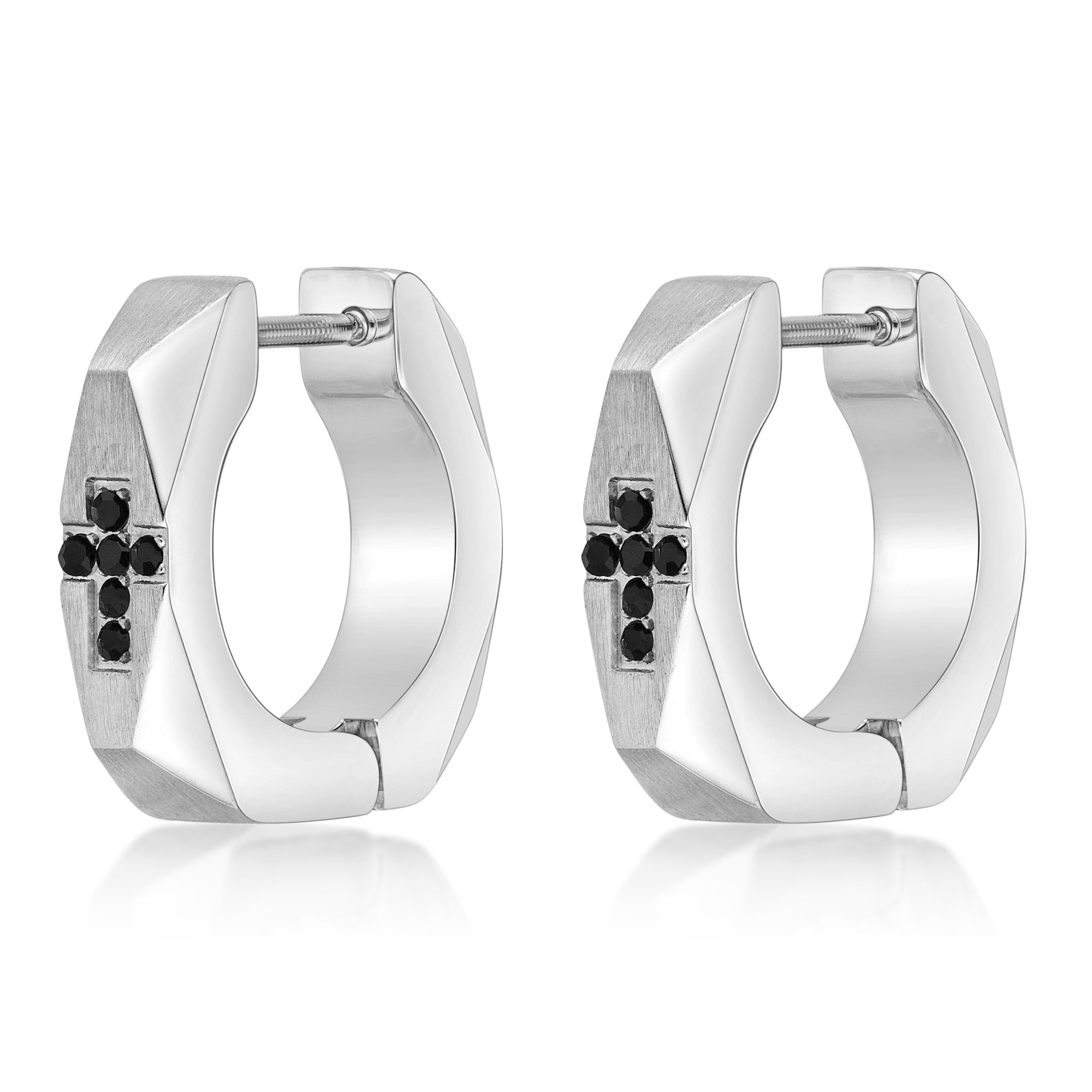 Cross Cubic Zirconia Hoop Earrings