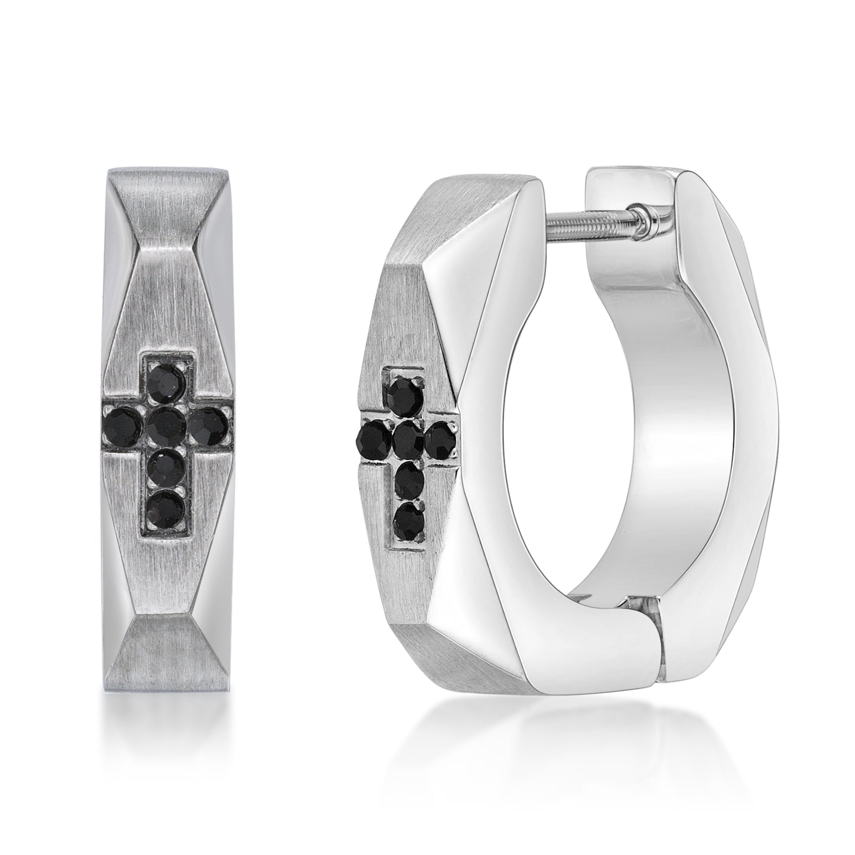 Cross Cubic Zirconia Hoop Earrings