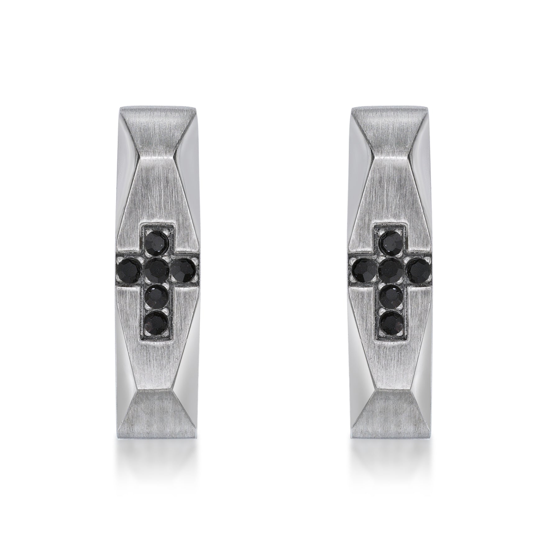 Cross Cubic Zirconia Hoop Earrings