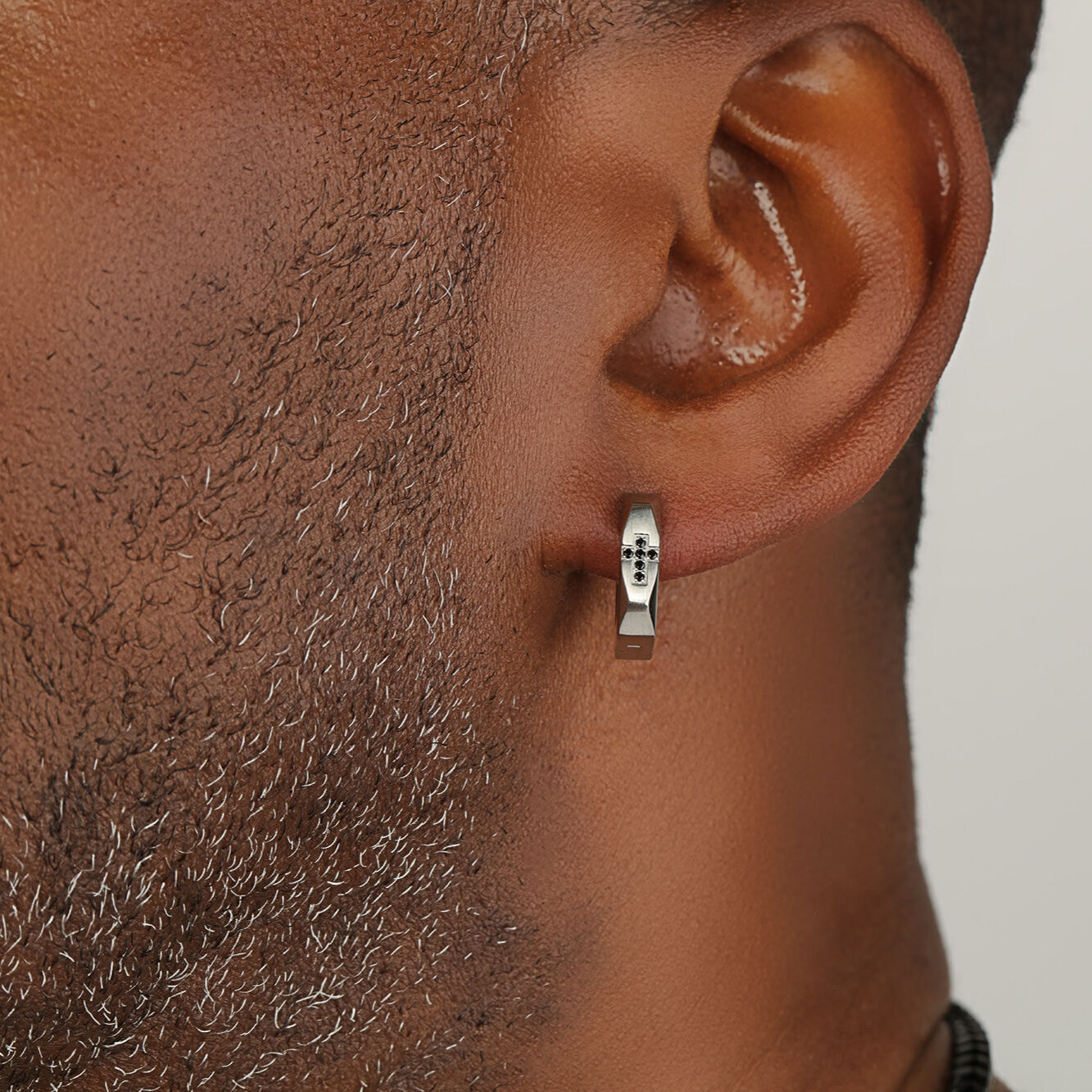 Cross Cubic Zirconia Hoop Earrings