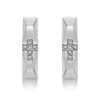 Cross Cubic Zirconia Hoop Earrings