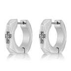 Cross Cubic Zirconia Hoop Earrings