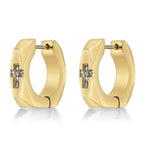 Cross Cubic Zirconia Hoop Earrings