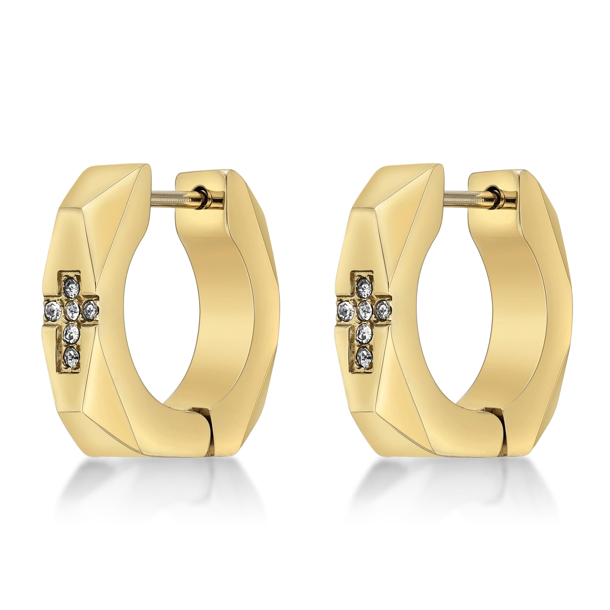 Cross Cubic Zirconia Hoop Earrings