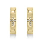 Cross Cubic Zirconia Hoop Earrings