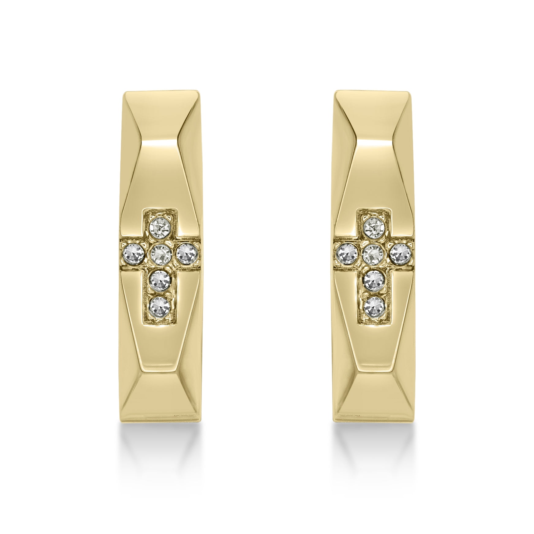 Cross Cubic Zirconia Hoop Earrings