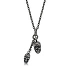 Double Skull Pendant Necklace
