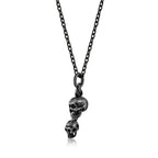 Double Skull Pendant Necklace