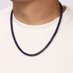 Blue Acrylic Franco Chain Necklace