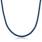Blue Acrylic Franco Chain Necklace