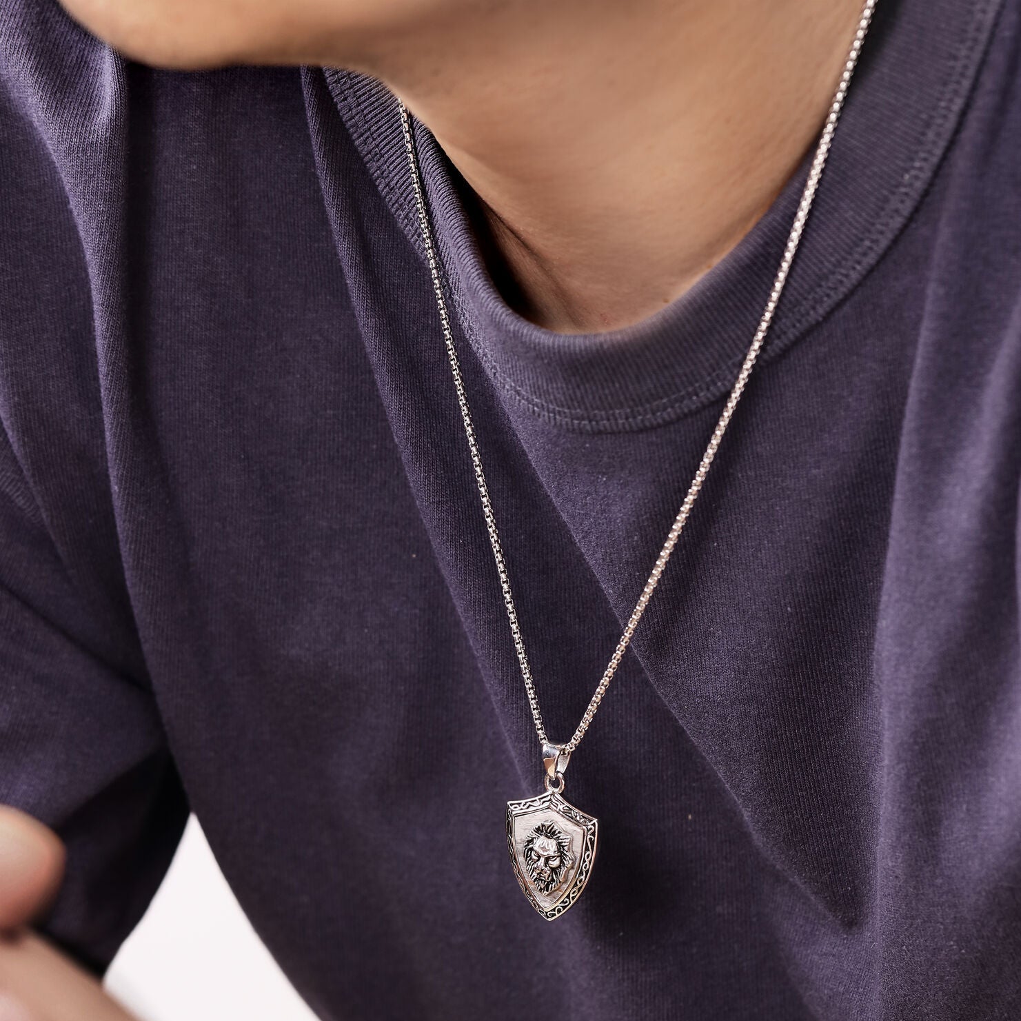 Lion's Head Shield Pendant