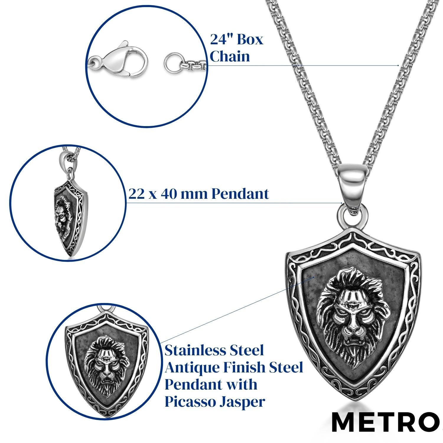 Lion's Head Shield Pendant