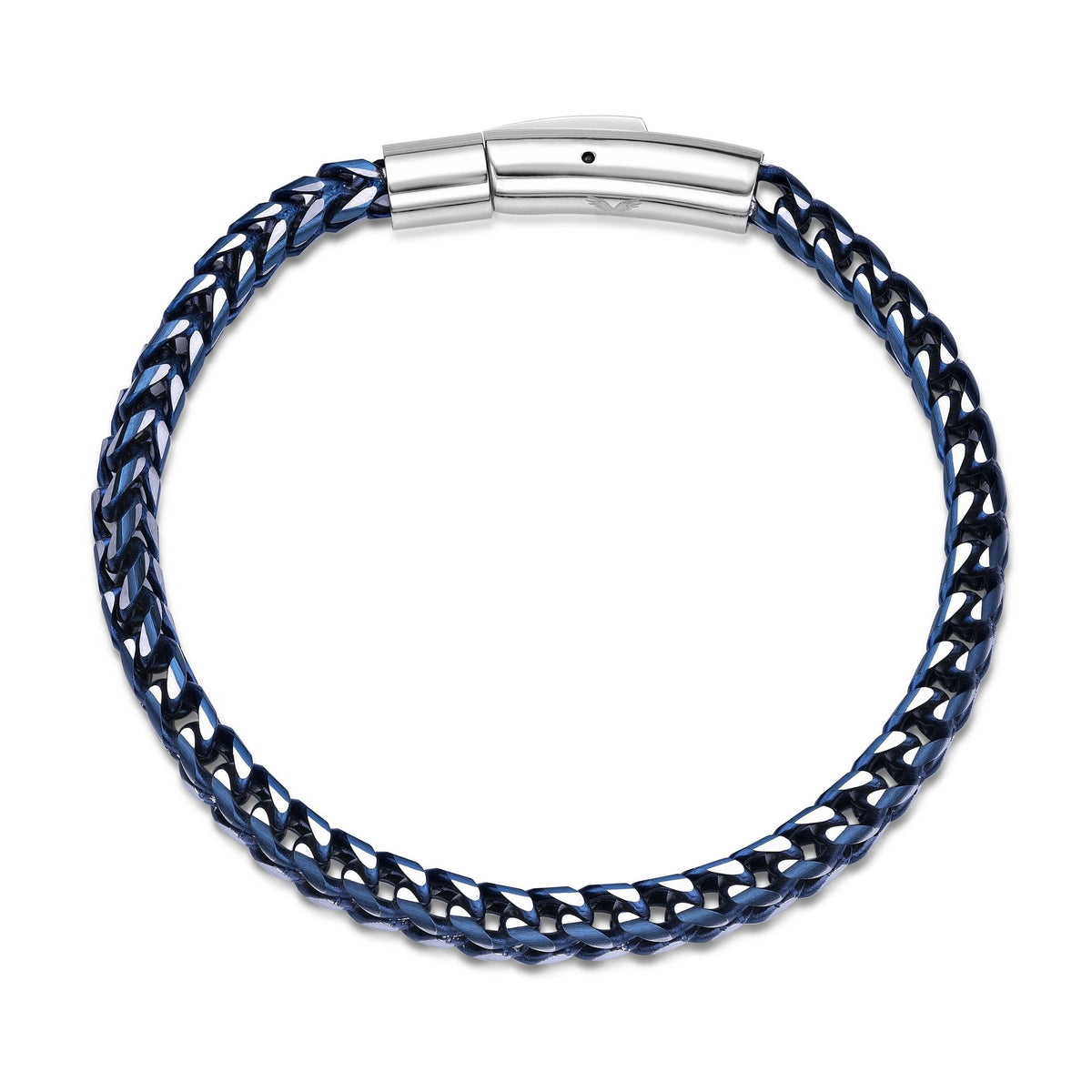 Men's Blue Ion Plated Stainless Steel Curb Bracelet, 8.5