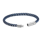 Men's Blue Ion Plated Stainless Steel Curb Bracelet, 8.5