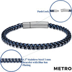 Men's Blue Ion Plated Stainless Steel Curb Bracelet, 8.5