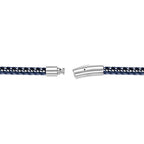 Men's Blue Ion Plated Stainless Steel Curb Bracelet, 8.5