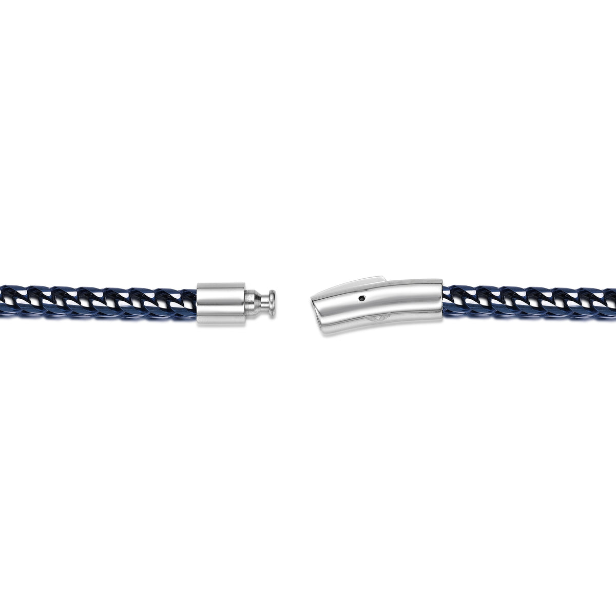Men's Blue Ion Plated Stainless Steel Curb Bracelet, 8.5