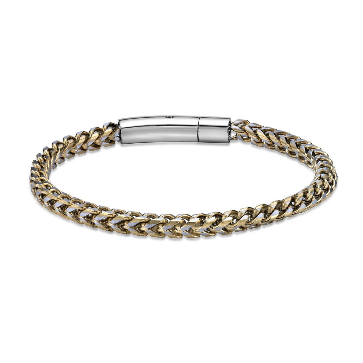 Men's Gold Ion Plated Stainless Steel Curb Bracelet, 8.5