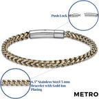 Men's Gold Ion Plated Stainless Steel Curb Bracelet, 8.5