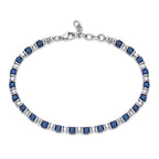 Blue Ion Plated Bead Chain Bracelet