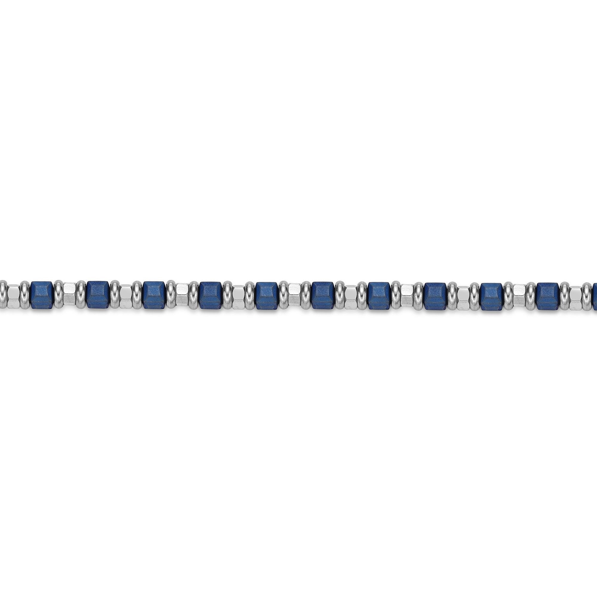 Blue Ion Plated Bead Chain Bracelet