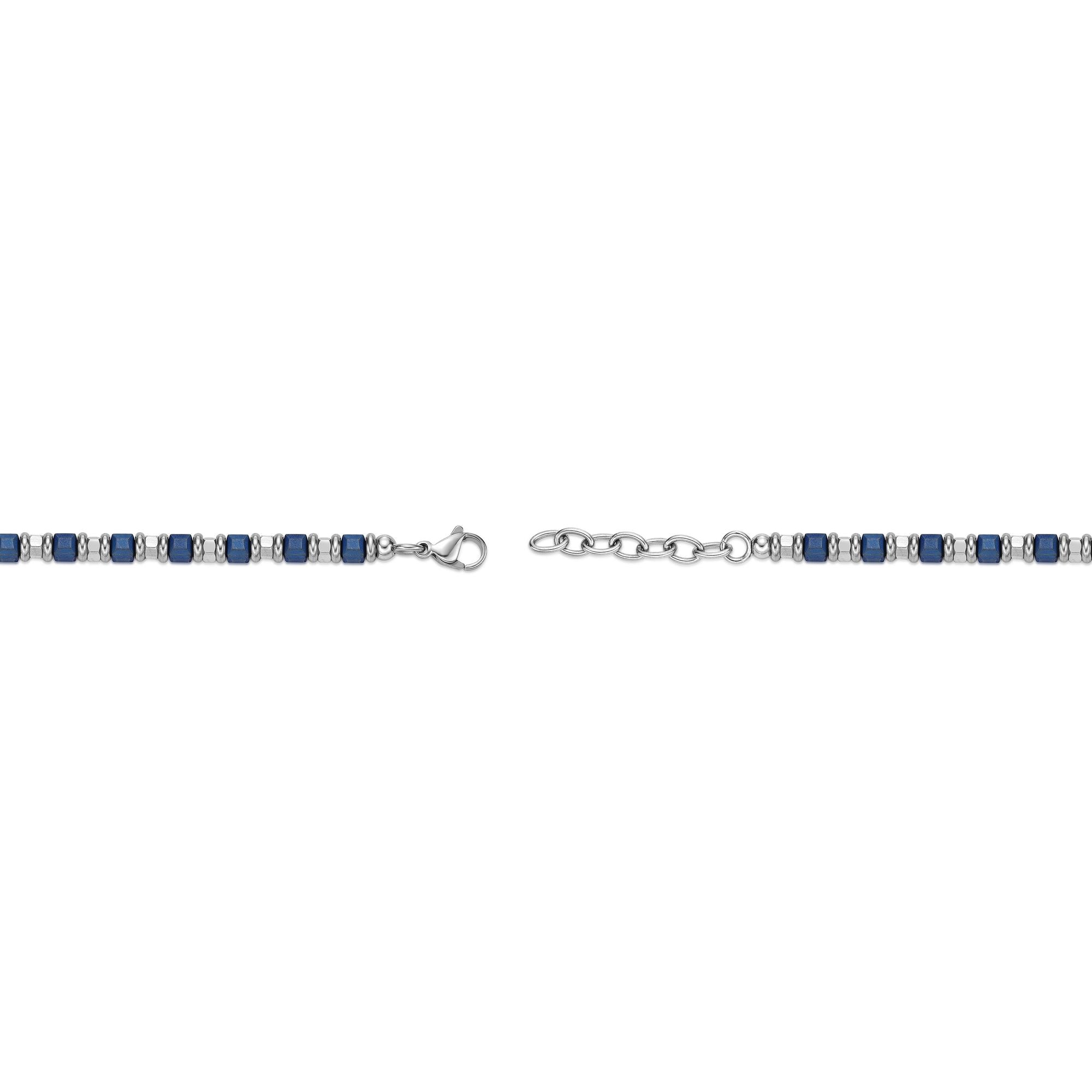 Blue Ion Plated Bead Chain Bracelet