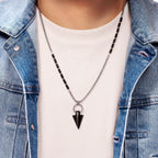 Black Agate Arrow Head Necklace