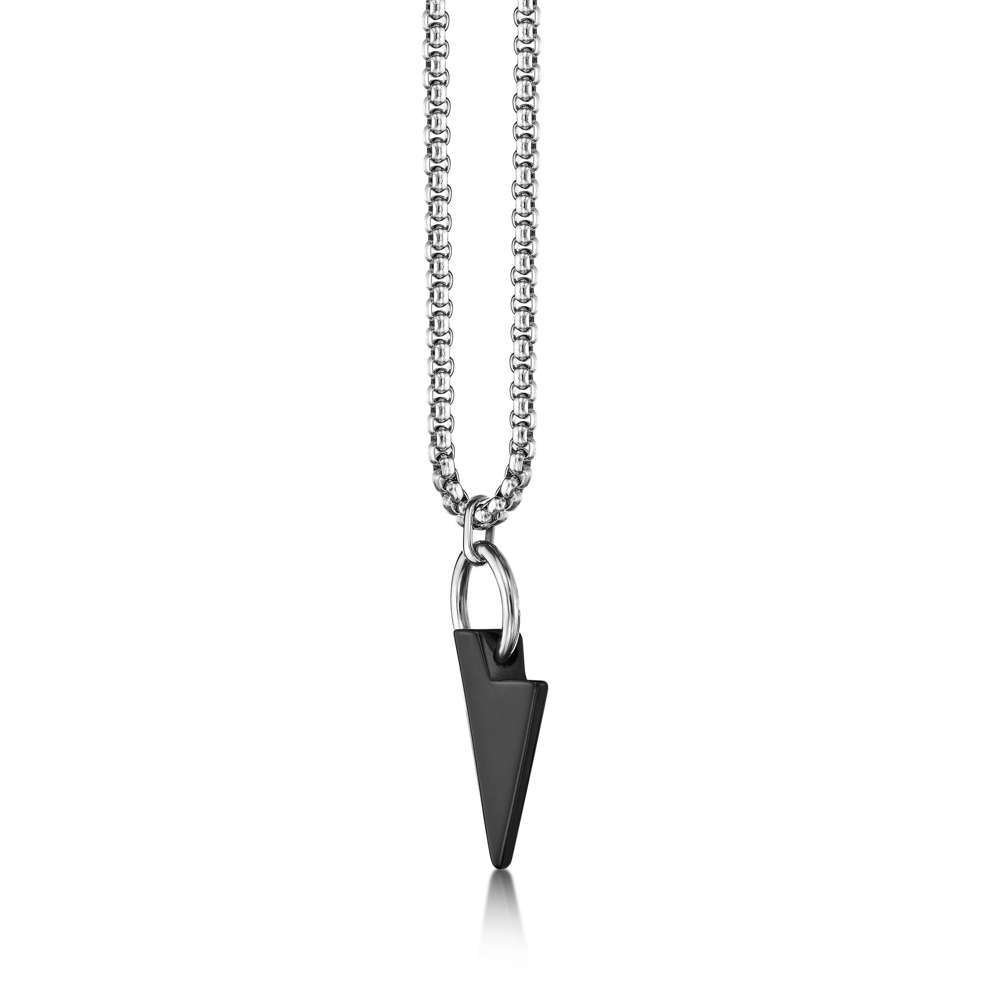 Black Agate Arrow Head Necklace