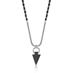 Black Agate Arrow Head Necklace