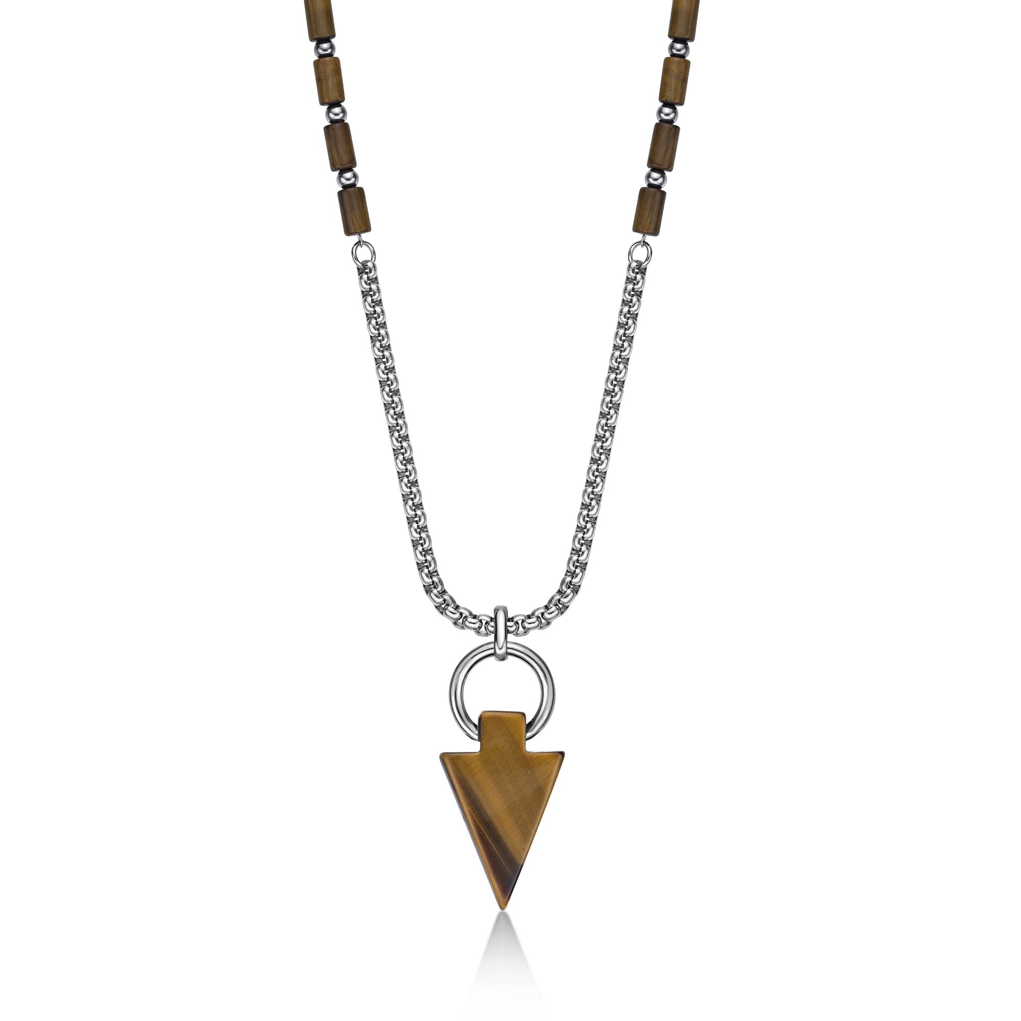 Tiger Eye Arrow Head Necklace