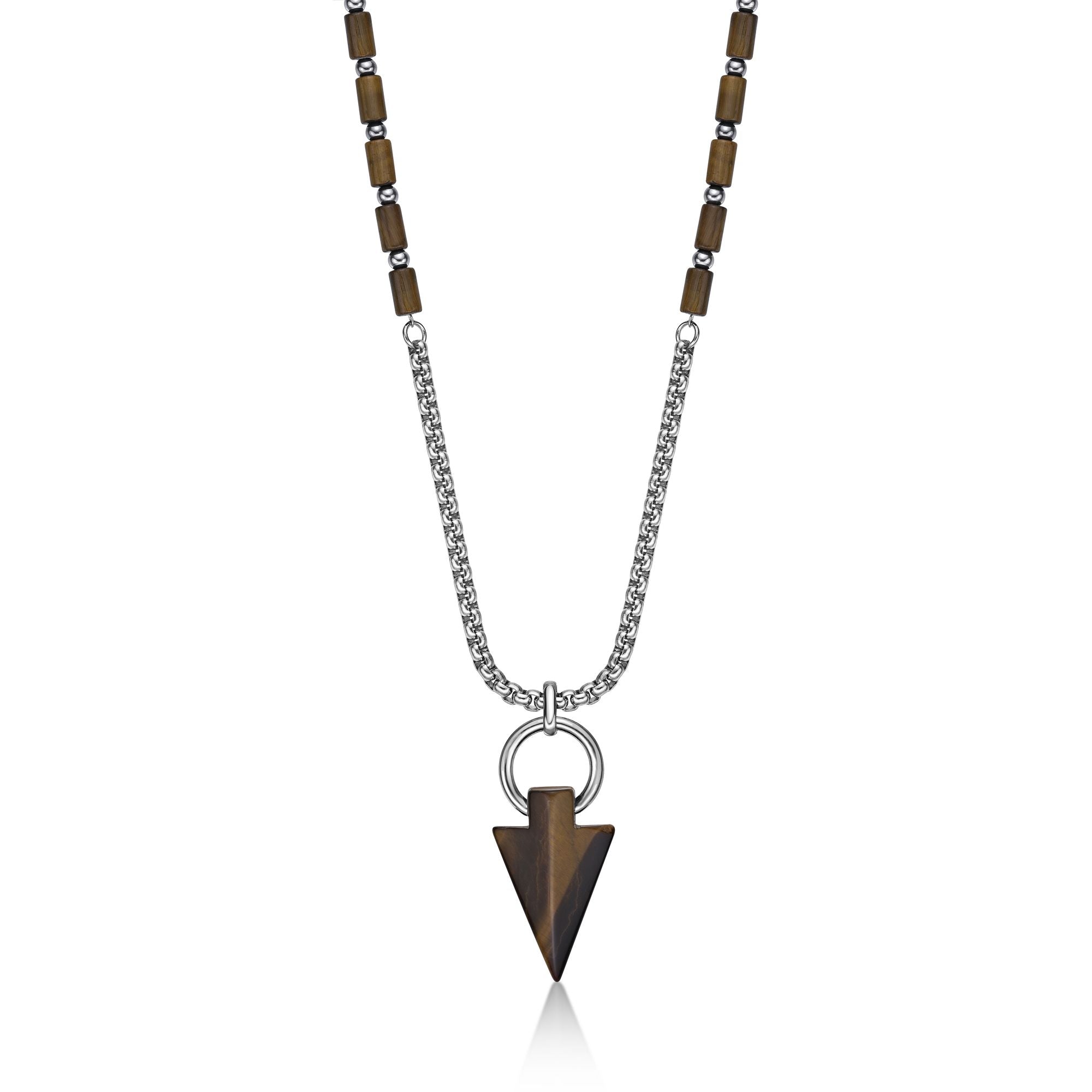 Tiger Eye Arrow Head Necklace