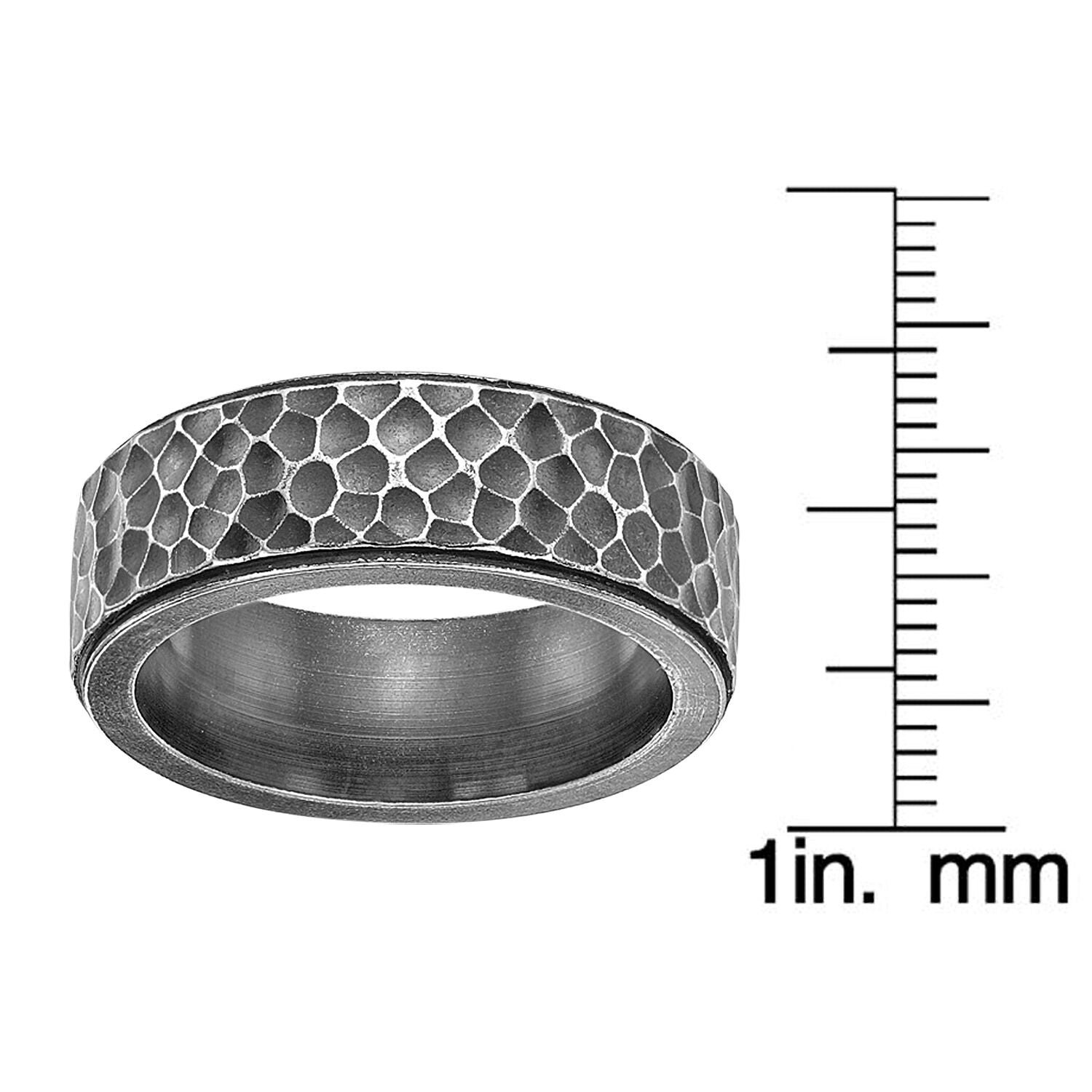 Antique Black Hammered Ring