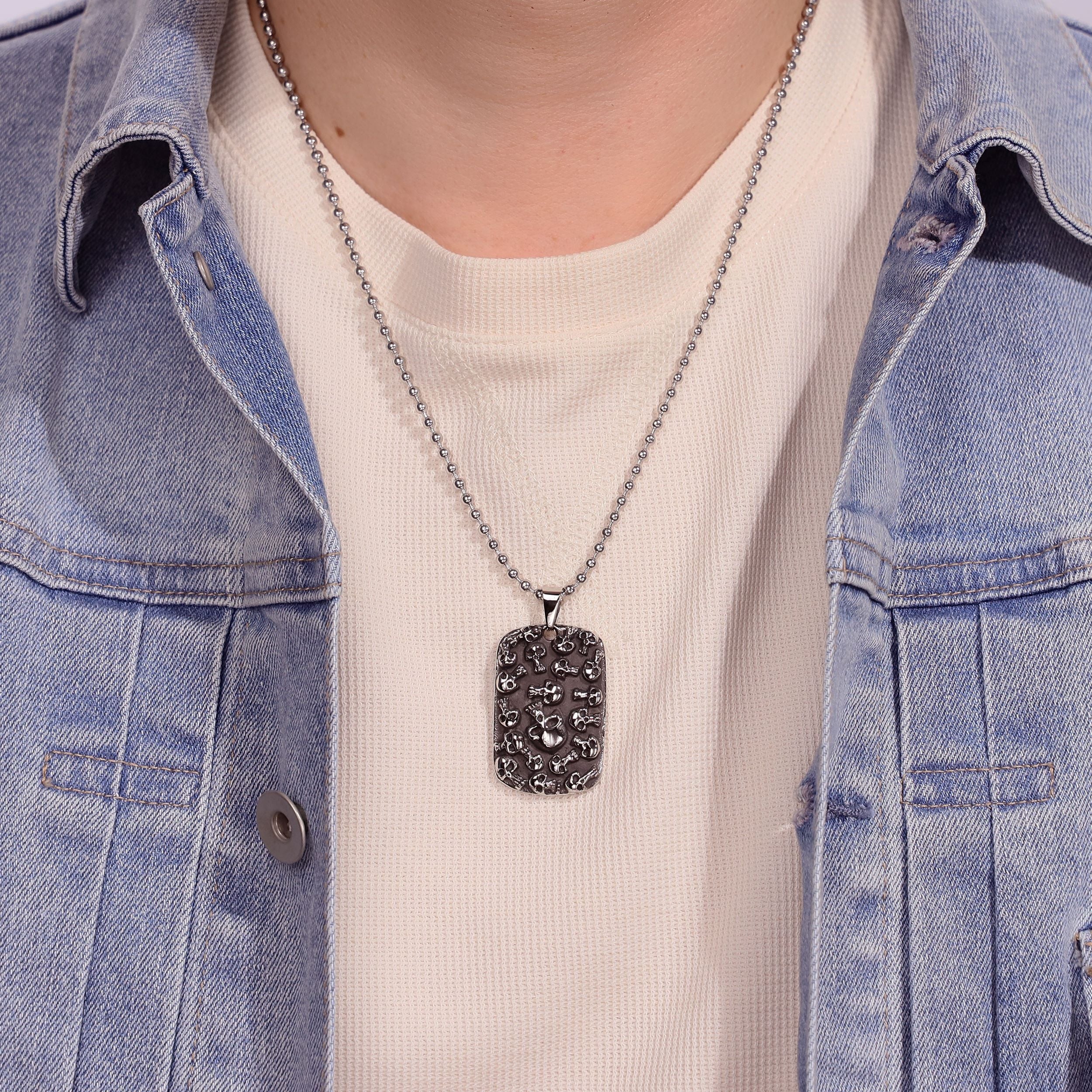 Skull Dog Tag Pendant