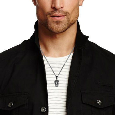 Black Cubic Zirconia Skull Pendant