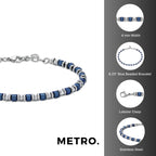 Blue Ion Plated Bead Chain Bracelet