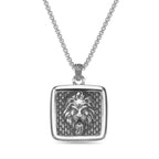 Lion's Head Square Medallion Pendant 