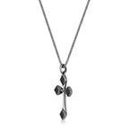 Sterling Silver Black Onyx Cross Pendant