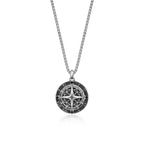 Sterling Silver Black Spinel Compass Pendant
