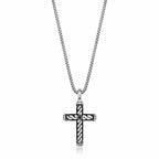 Sterling Silver Black Spinel Cross Pendant