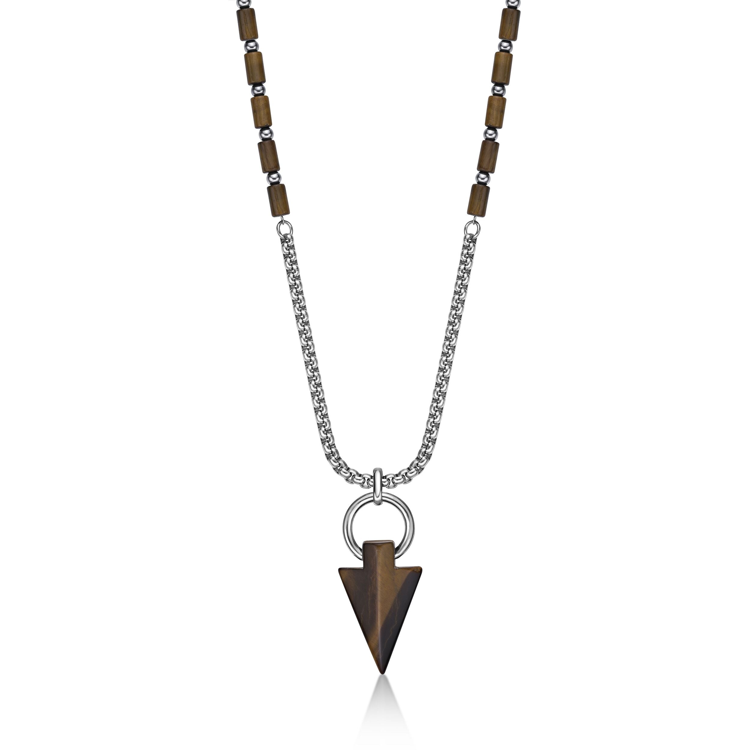 Tiger Eye Arrow Head Pendant