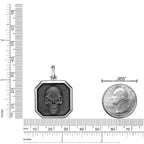 Sterling Silver Black Diamond Skull Pendant
