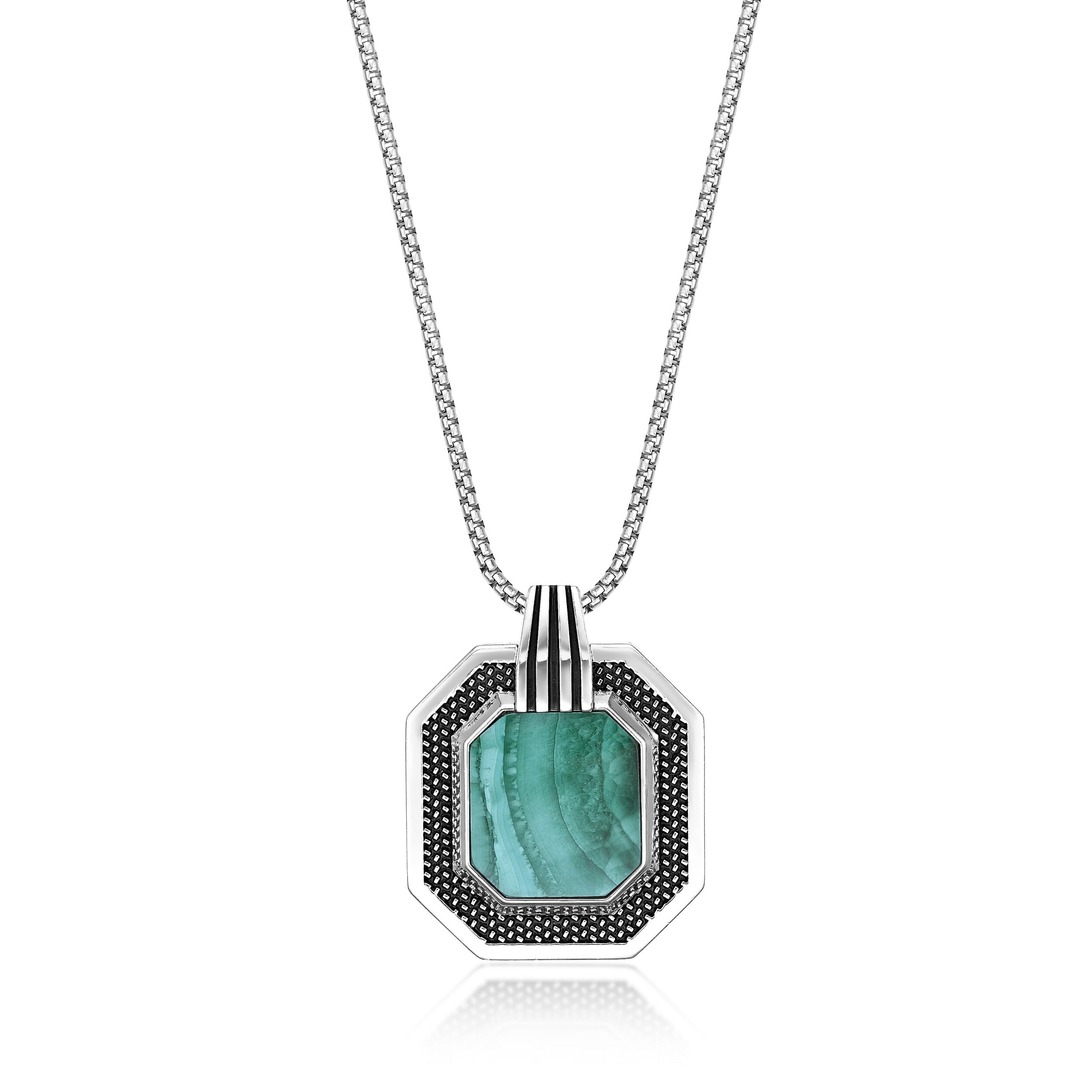 Sterling Silver Malachite Pendant