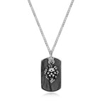 Sterling Silver Lion's Head Medallion Dog Tag